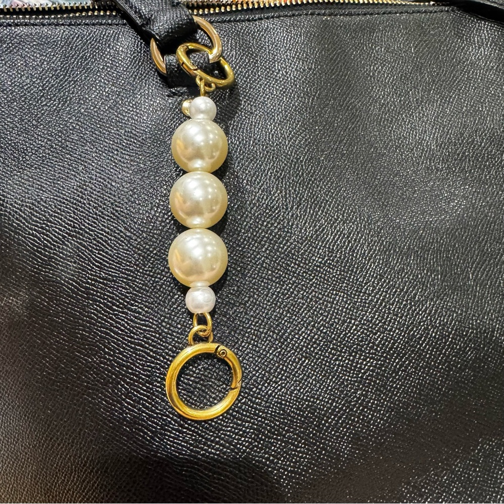 Gold Pearl Bag Charm NWT